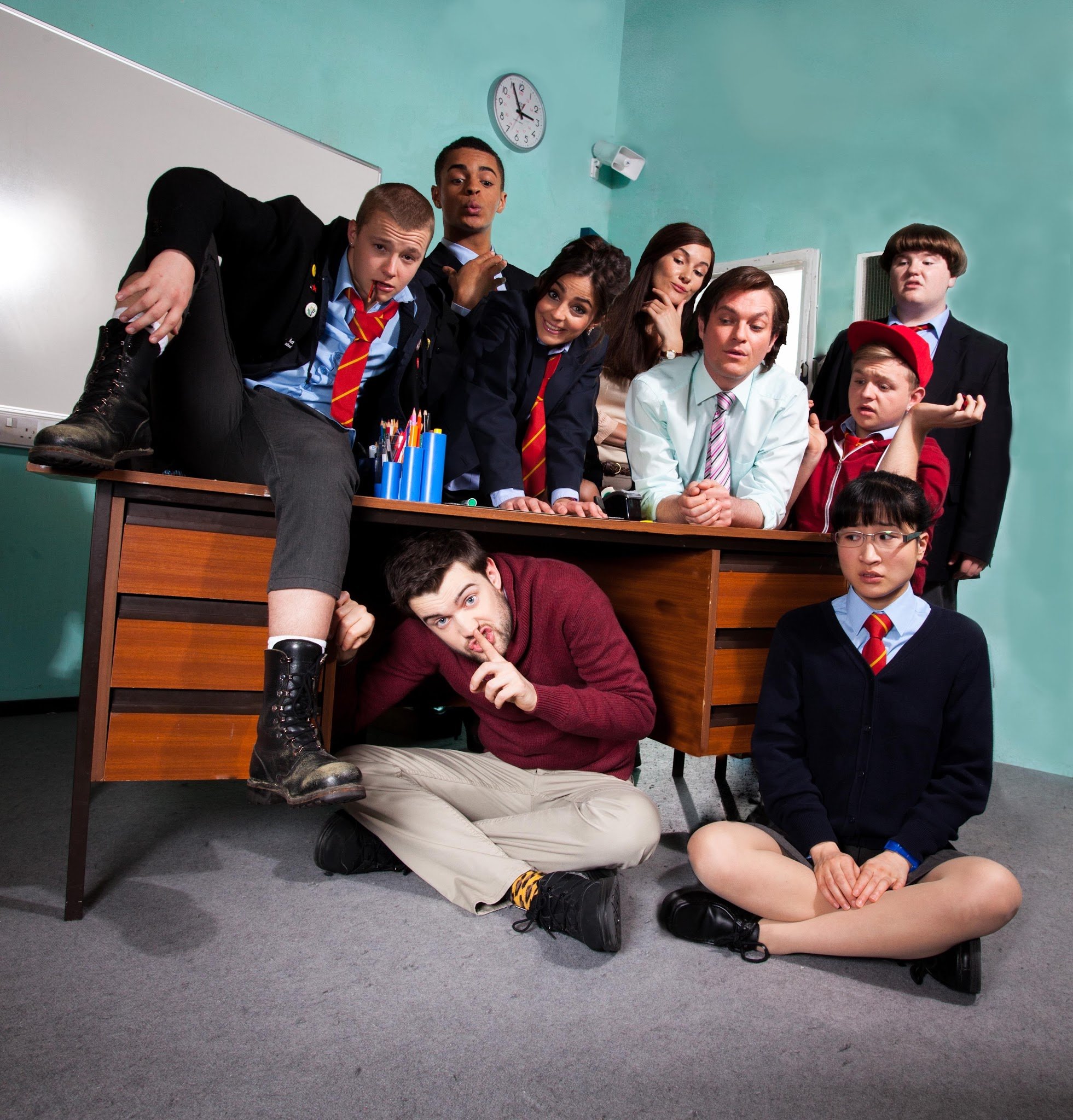 Thecustard chats to the pupils of Bad Education